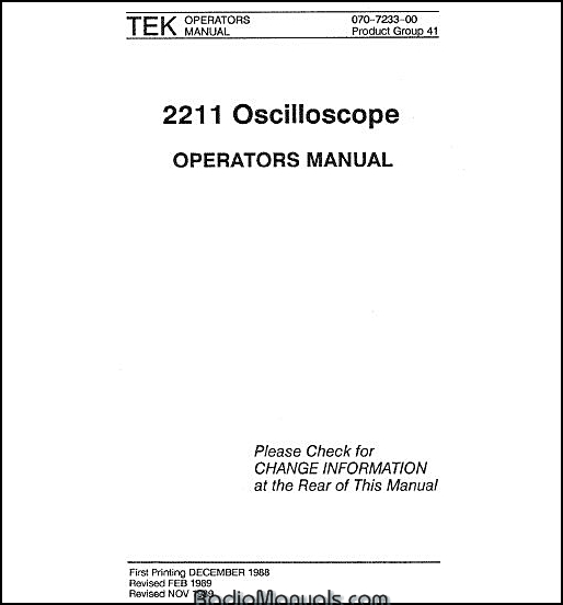 Tektronix 2211 Operators Manual
